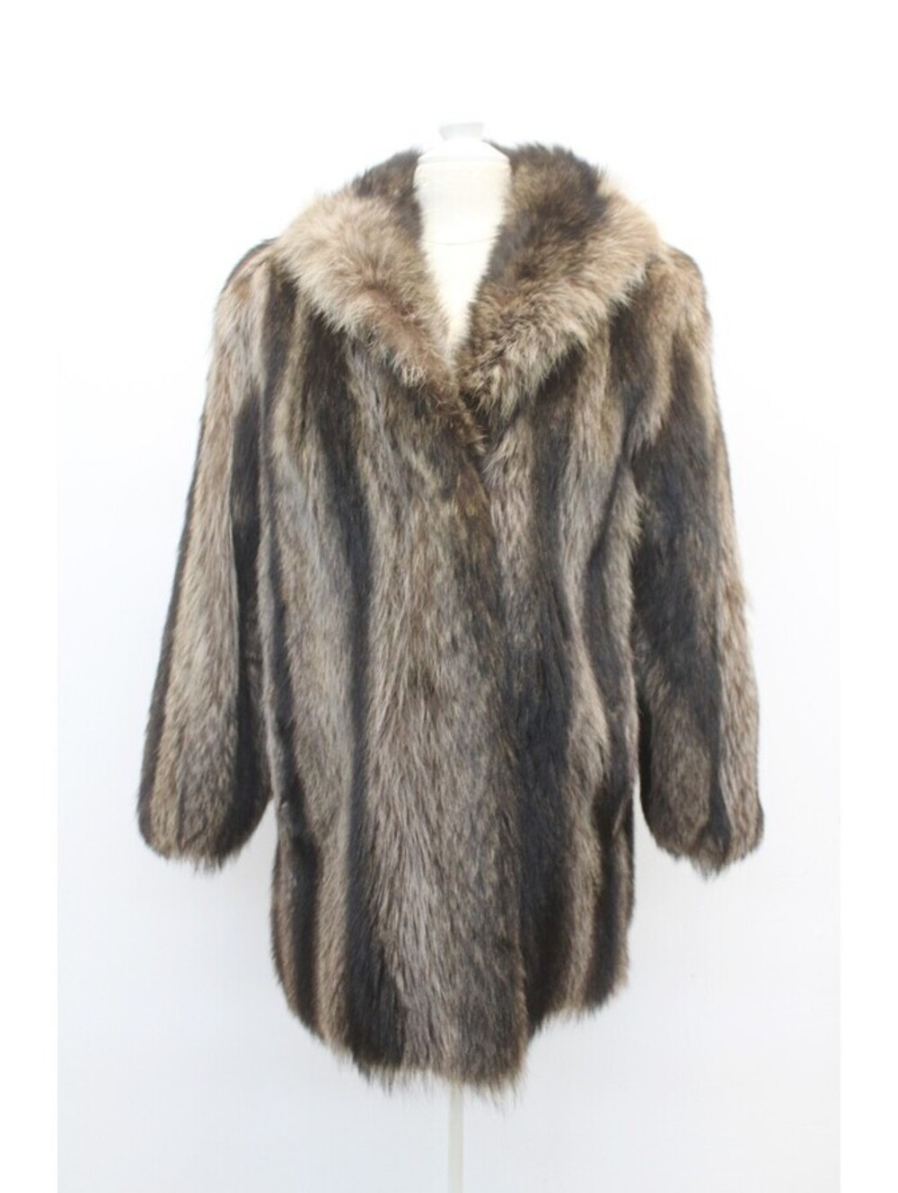 EXCELLENT CANADIAN RACCOON FUR JACKET COAT WOMEN SIZE 4